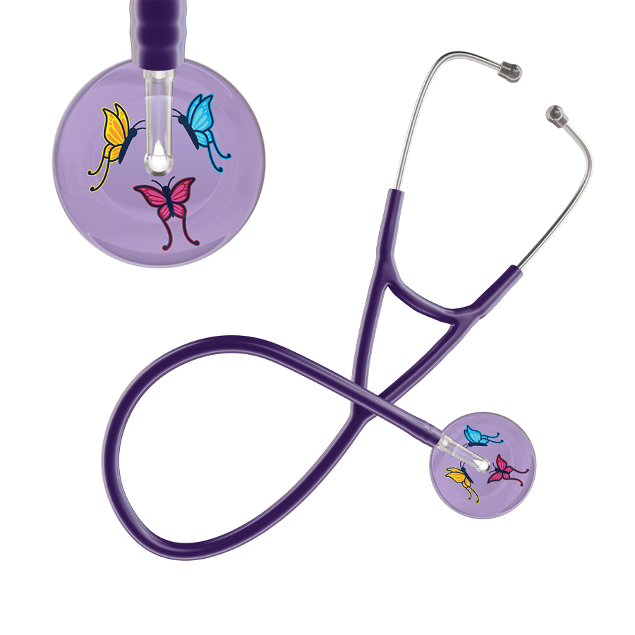 Ultrascope Single Stethoscope Lilac Butterflies / Adult / Purple Light Butterflies Cardiology Stethoscope