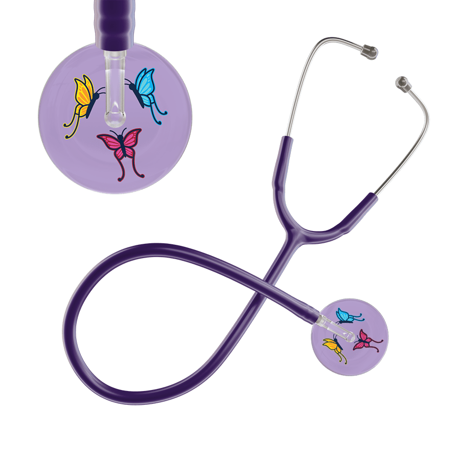 Ultrascope Single Stethoscope Lilac Butterflies / Adult / Purple Light Butterflies Stethoscope