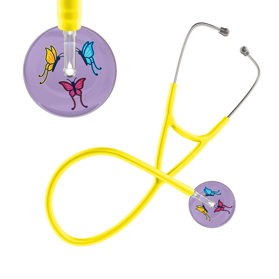 Ultrascope Single Stethoscope Lilac Butterflies / Adult / Yellow Light Butterflies Cardiology Stethoscope
