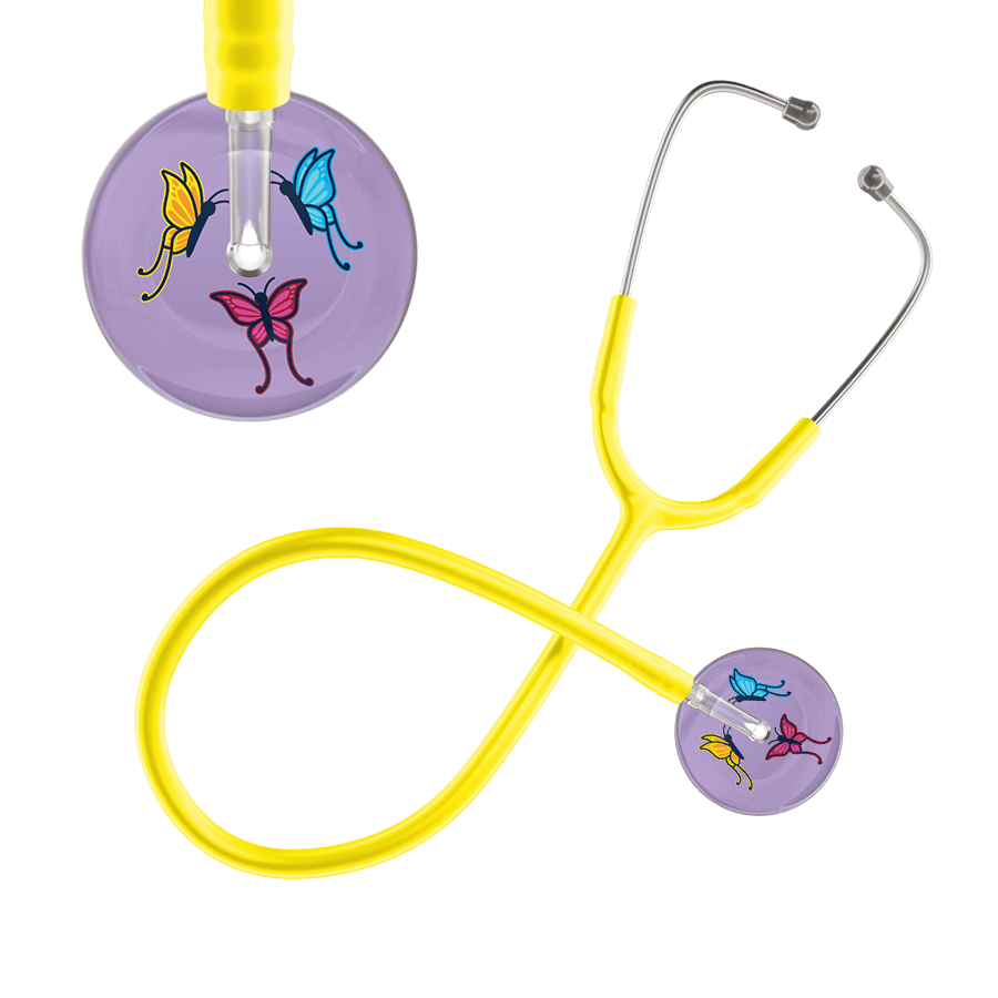 Ultrascope Single Stethoscope Lilac Butterflies / Adult / Yellow Light Butterflies Stethoscope