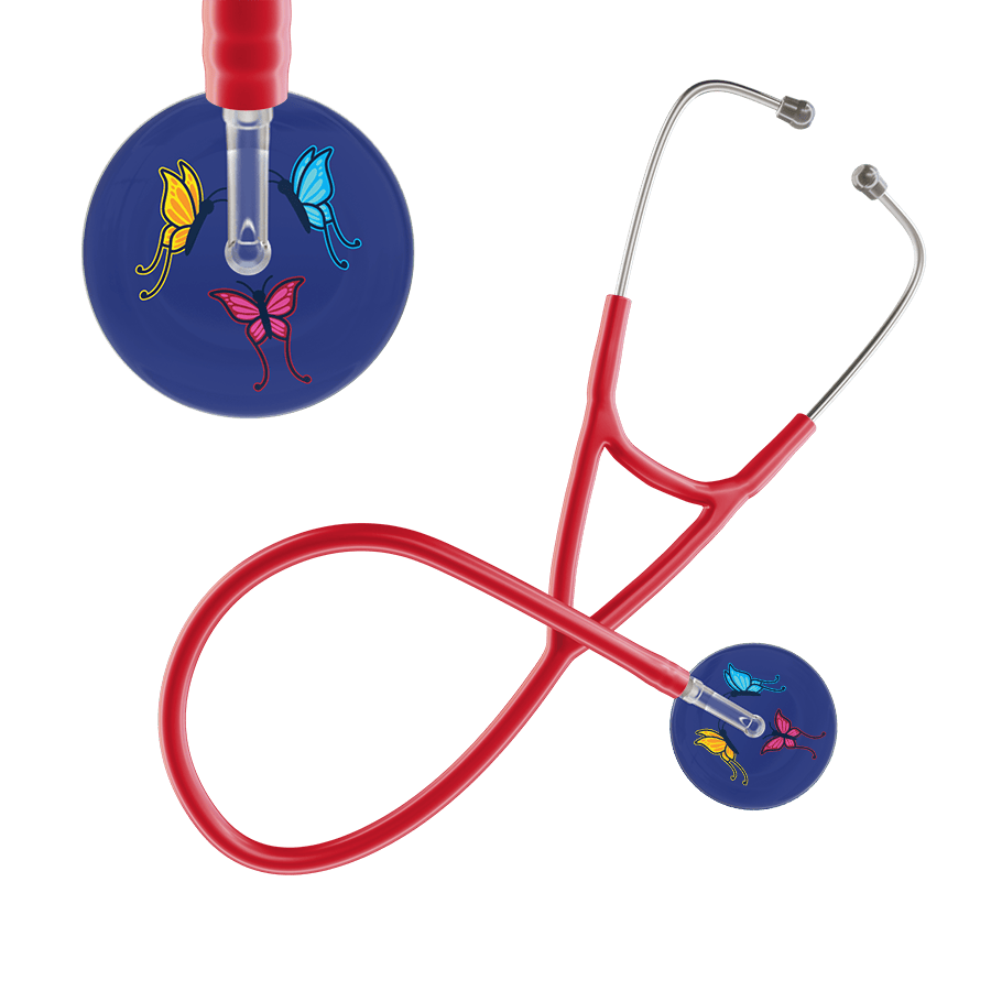 Ultrascope Single Stethoscope Royal Blue Butterflies / Adult / Red Dark Butterflies Cardiology Stethoscope