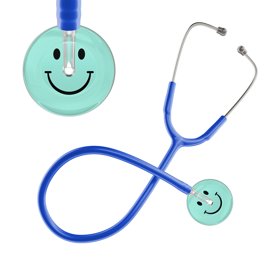 Ultrascope Single Stethoscope Smiley Face Robin's Egg (EB) / Pediatric / Royal Blue Light Smiley Face Stethoscope
