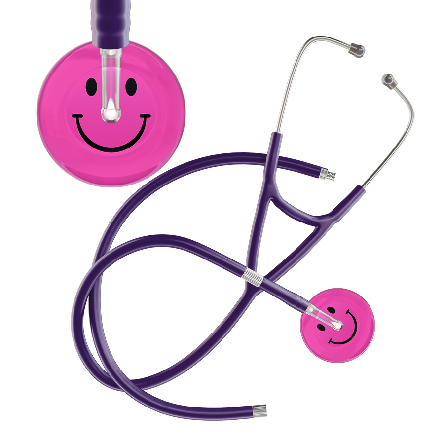 Dark Smiley Face Cardiology Stethoscope
