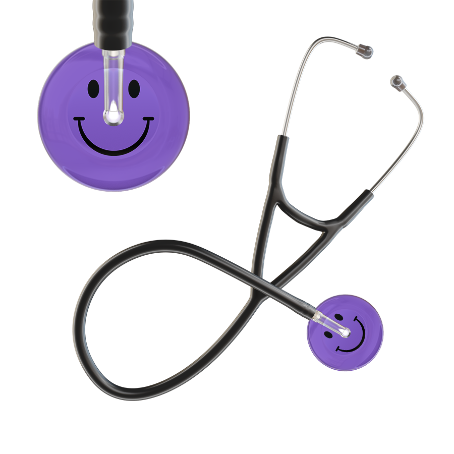Dark Smiley Face Cardiology Stethoscope
