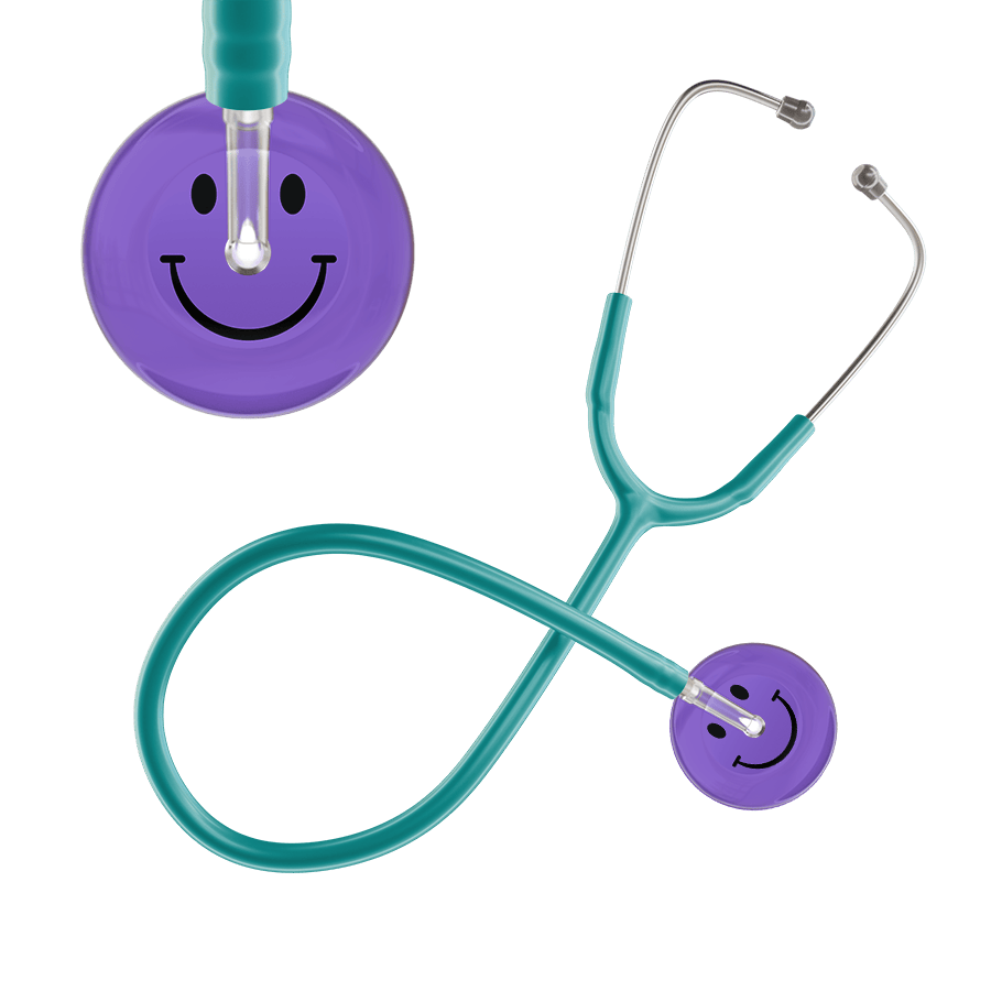 Ultrascope Single Stethoscope Smiley Face Lavender (LA) / Adult / Jade Dark Smiley Face Stethoscope
