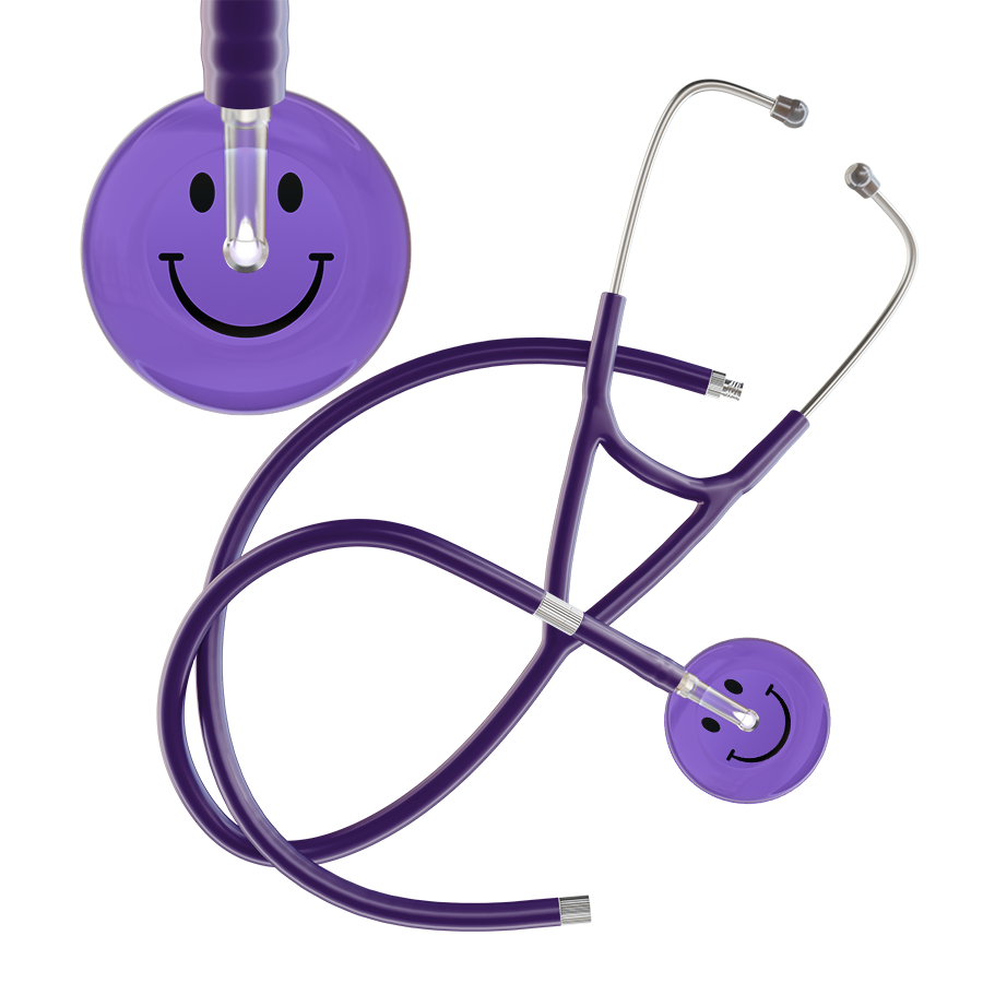 Dark Smiley Face Cardiology Stethoscope