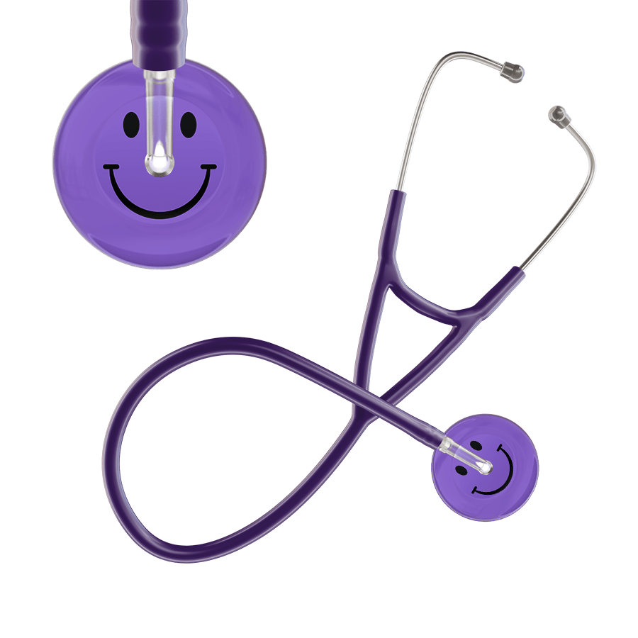 Ultrascope Single Stethoscope Smiley Face Lavender (LA) / Adult / Purple Dark Smiley Face Cardiology Stethoscope