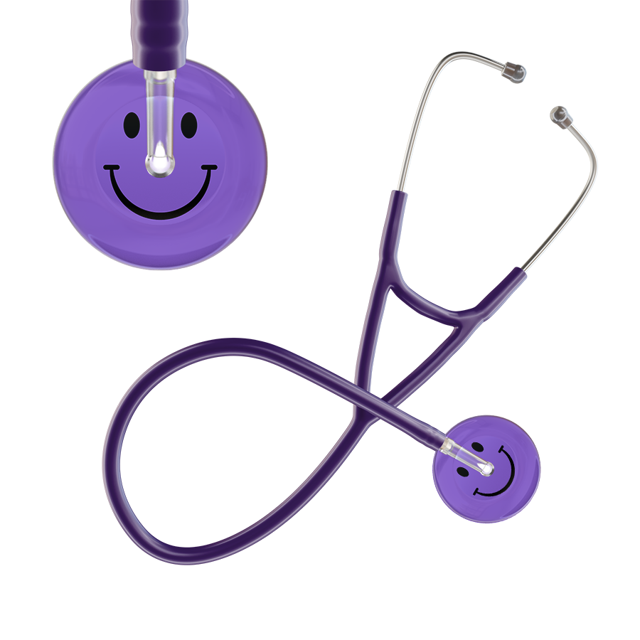 Dark Smiley Face Cardiology Stethoscope