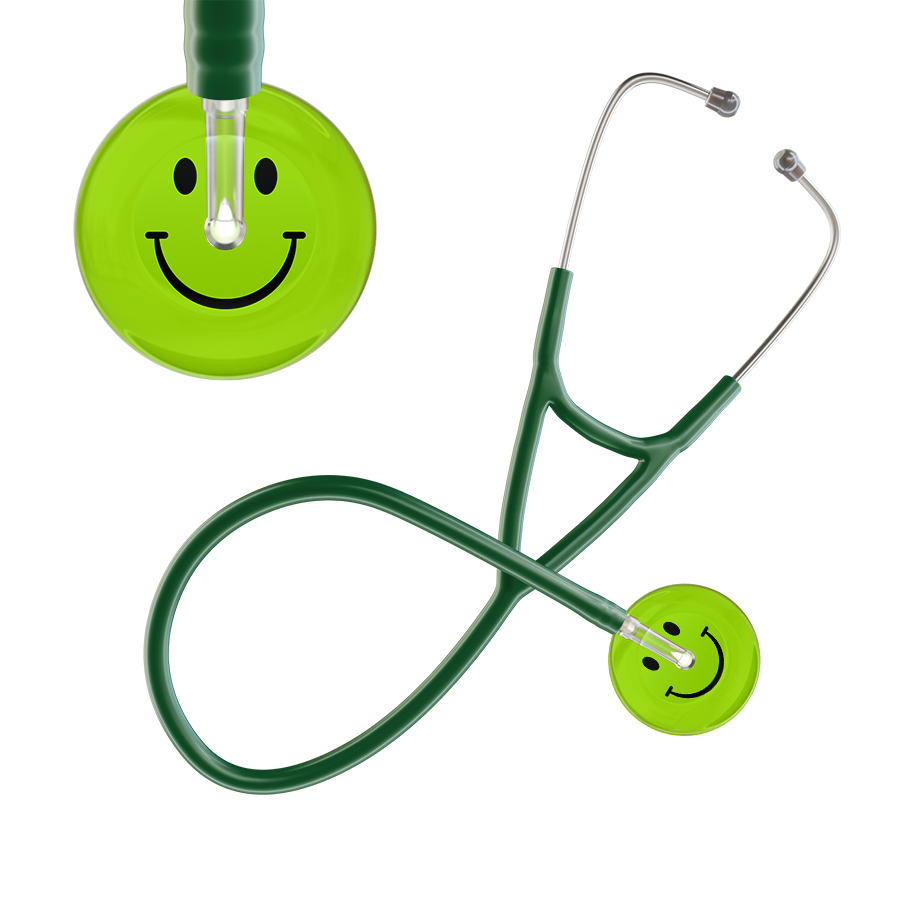 Dark Smiley Face Cardiology Stethoscope