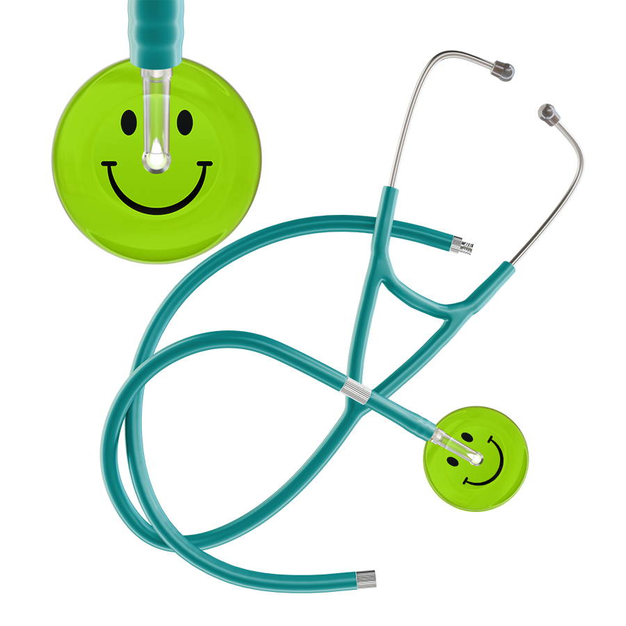 Dark Smiley Face Cardiology Stethoscope