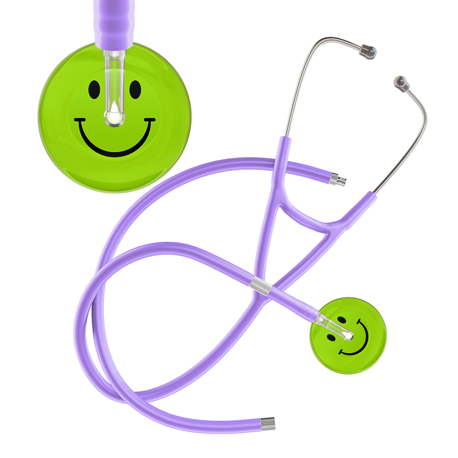 Dark Smiley Face Cardiology Stethoscope