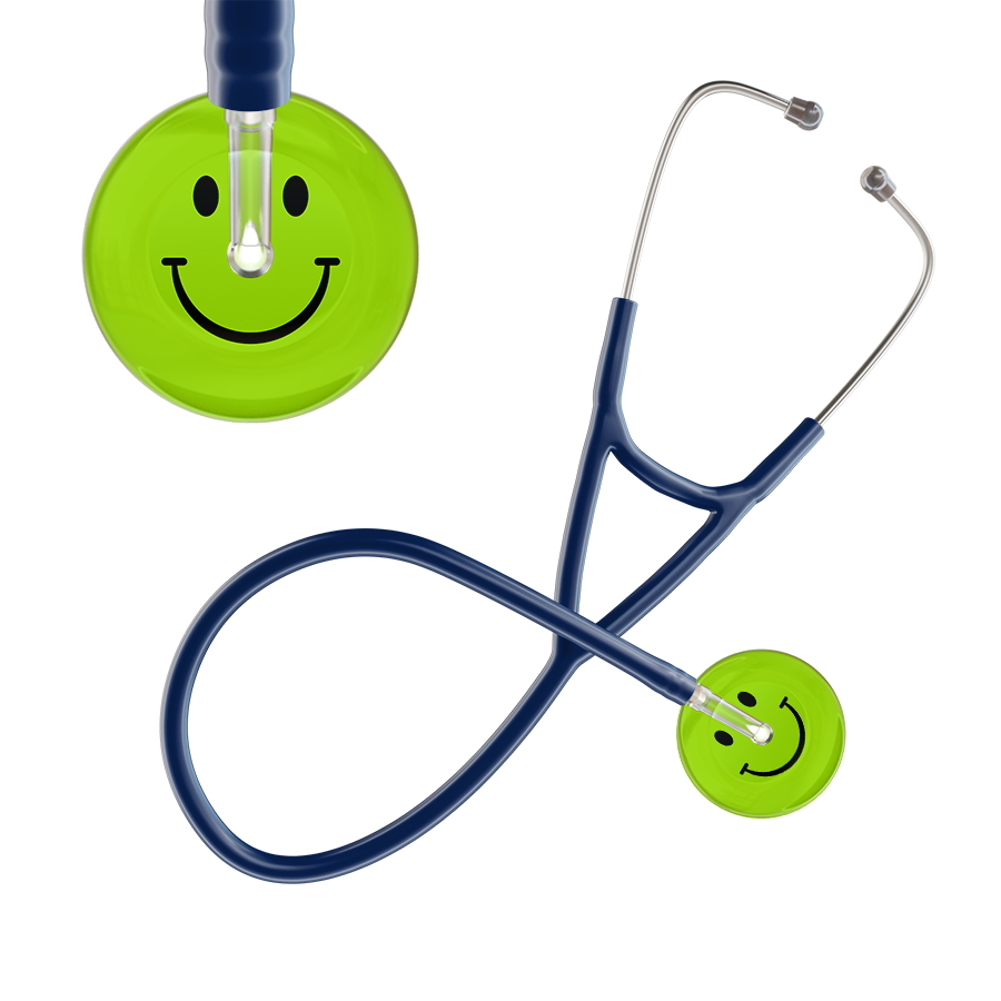 Dark Smiley Face Cardiology Stethoscope