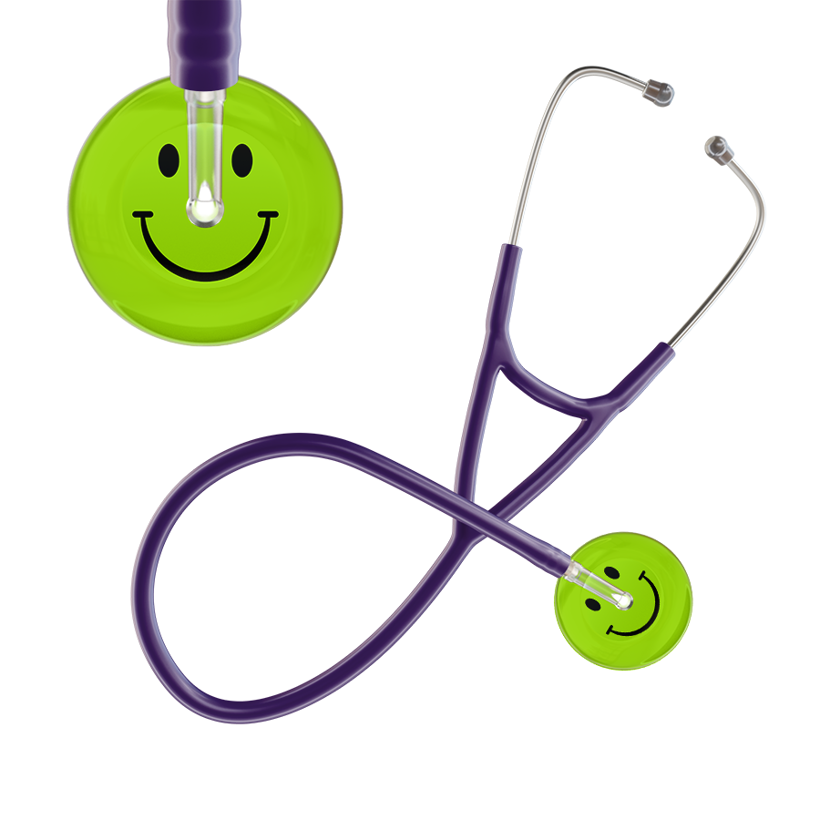 Dark Smiley Face Cardiology Stethoscope