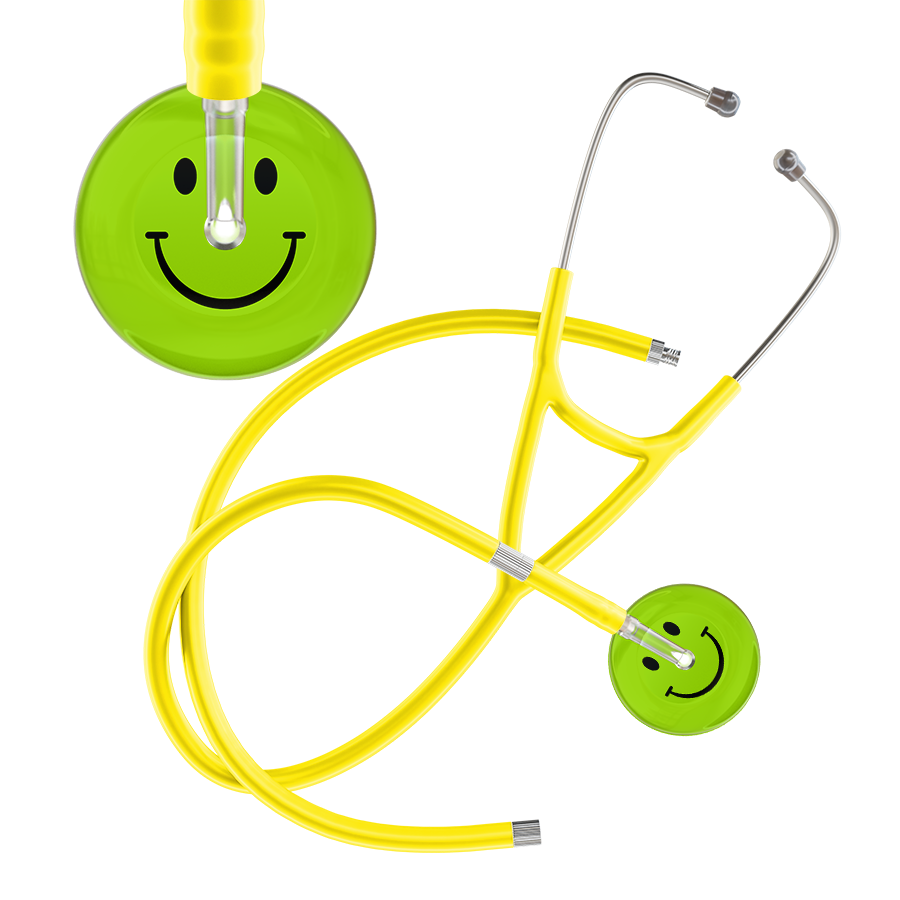 Dark Smiley Face Cardiology Stethoscope
