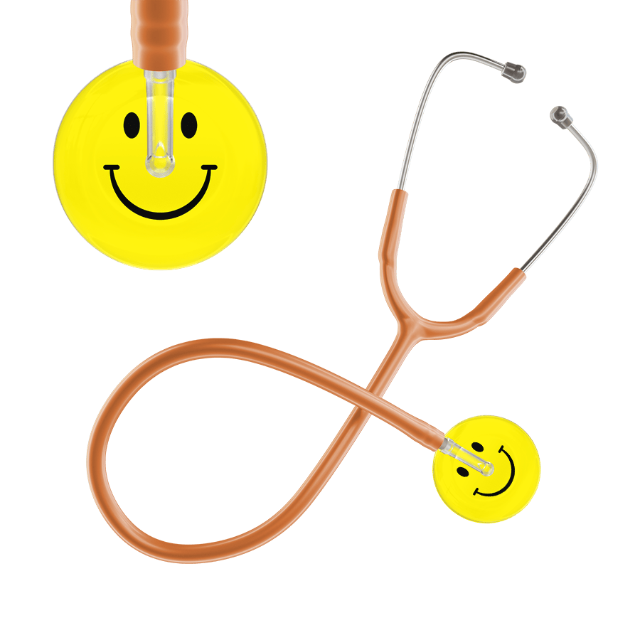 Ultrascope Single Stethoscope Smiley Face Lemon (LM) / Pediatric / Caramel Light Smiley Face Stethoscope