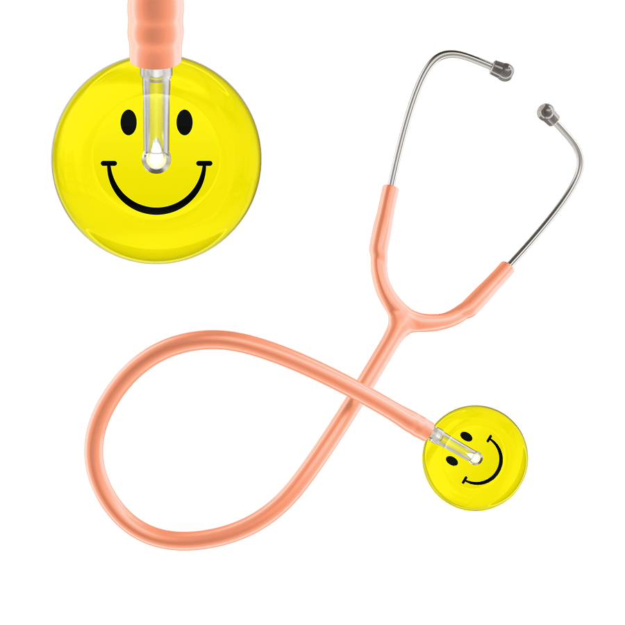 Ultrascope Single Stethoscope Smiley Face Lemon (LM) / Adult / Peach Light Smiley Face Stethoscope