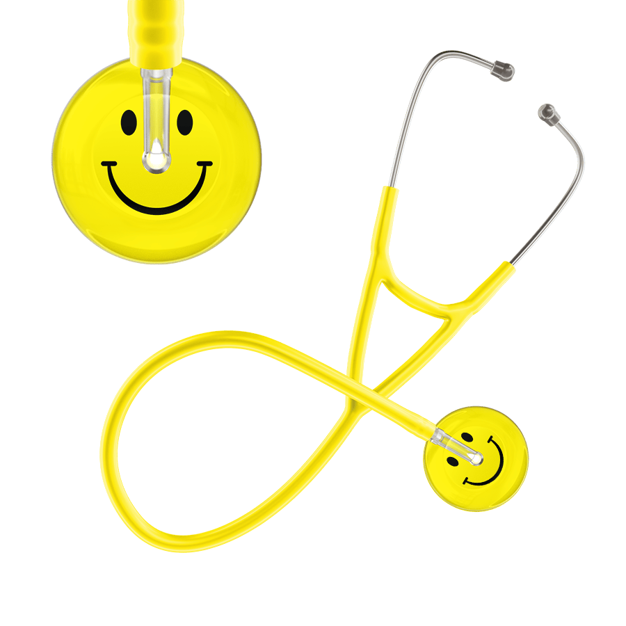 Ultrascope Single Stethoscope Smiley Face Lemon (LM) / Adult / Yellow Light Smiley Face Cardiology Stethoscope