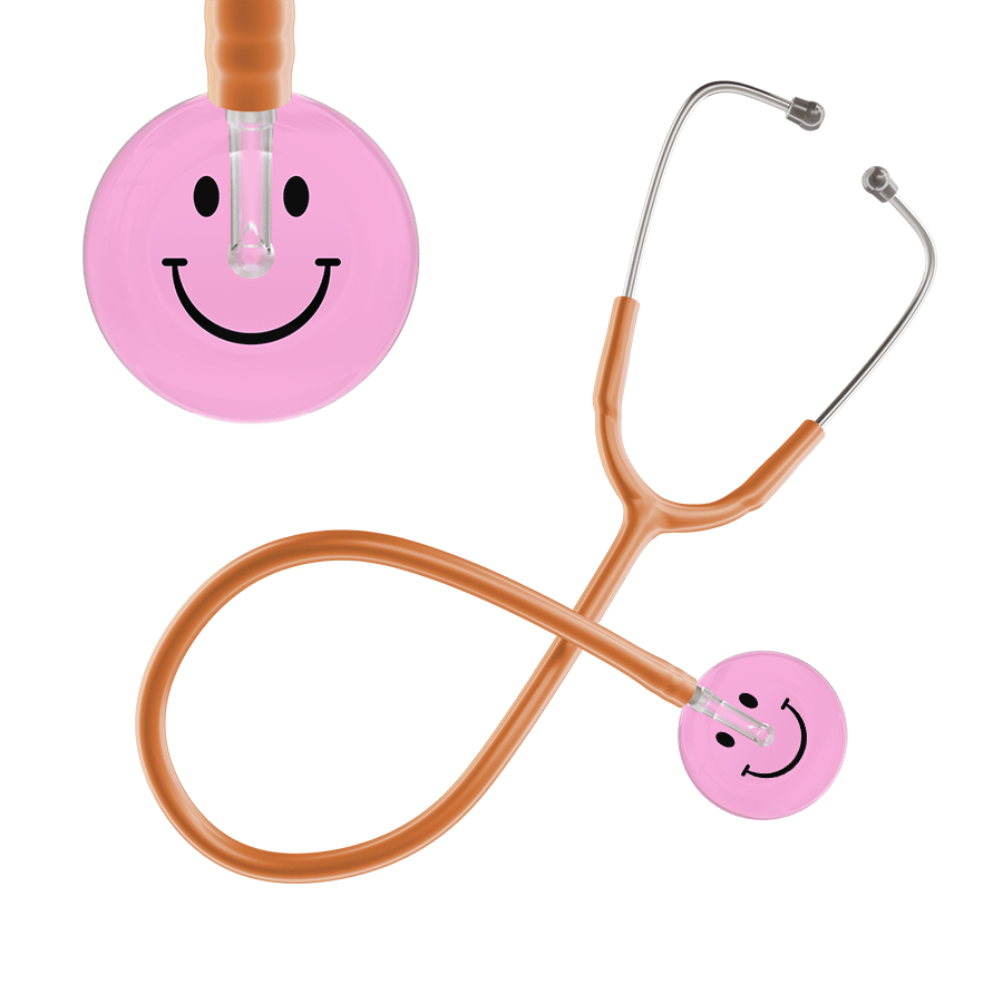 Ultrascope Single Stethoscope Smiley Face Light Pink (LP) / Pediatric / Caramel Light Smiley Face Stethoscope