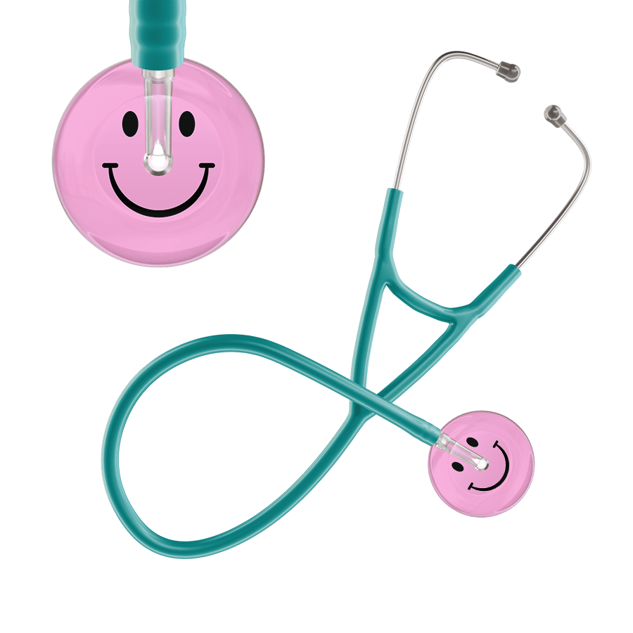 Ultrascope Single Stethoscope Smiley Face Light Pink (LP) / Adult / Jade Light Smiley Face Cardiology Stethoscope