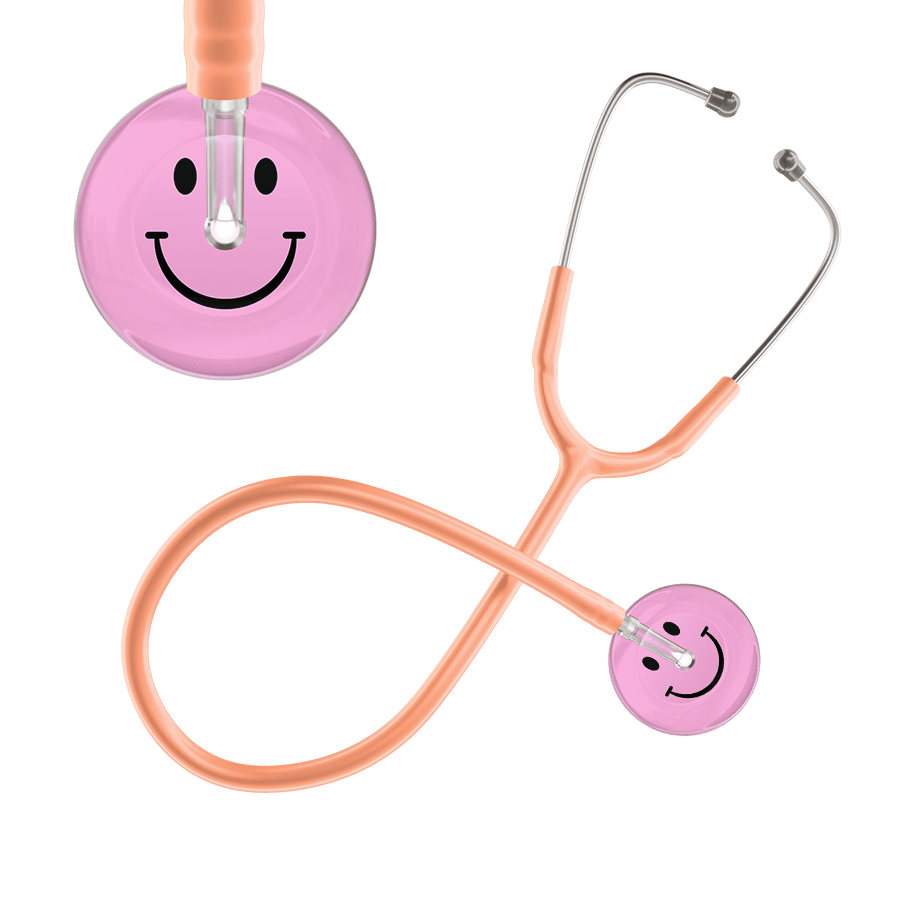 Ultrascope Single Stethoscope Smiley Face Light Pink (LP) / Adult / Peach Light Smiley Face Stethoscope