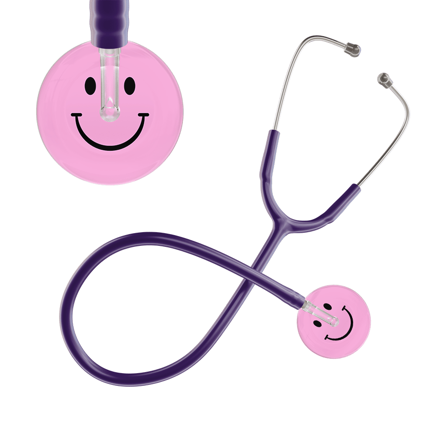 Ultrascope Single Stethoscope Smiley Face Light Pink (LP) / Adult / Purple Smiley Face Stethoscope