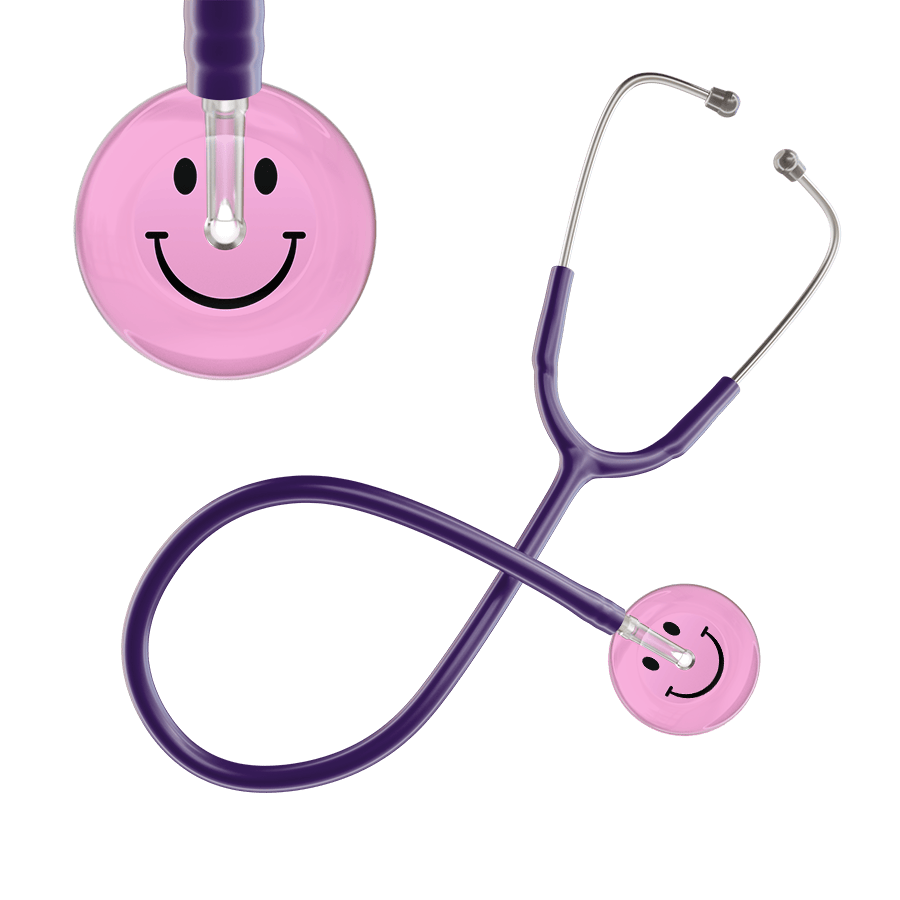 Ultrascope Single Stethoscope Smiley Face Light Pink (LP) / Adult / Purple Light Smiley Face Stethoscope