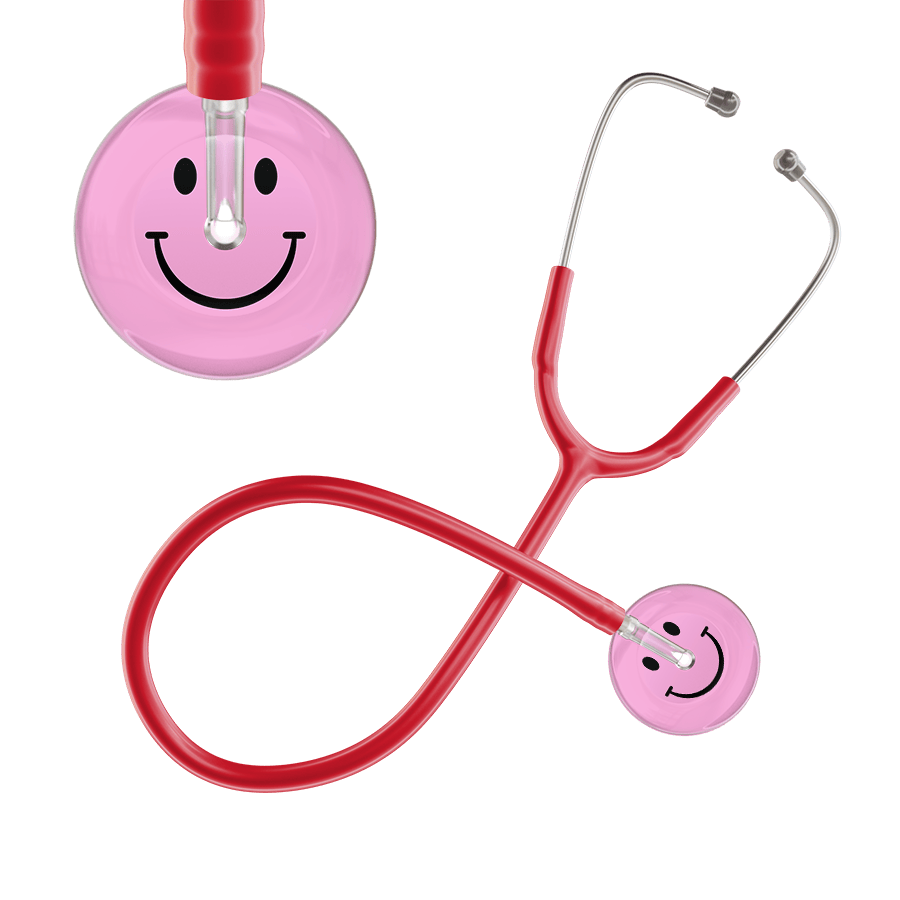 Ultrascope Single Stethoscope Smiley Face Light Pink (LP) / Adult / Red Light Smiley Face Stethoscope