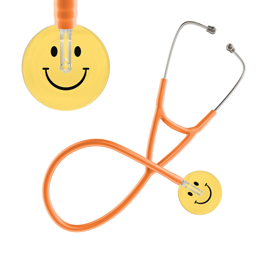 Ultrascope Single Stethoscope Smiley Face Yellow (LY) / Adult / Orange Smiley Face Cardiology Stethoscope