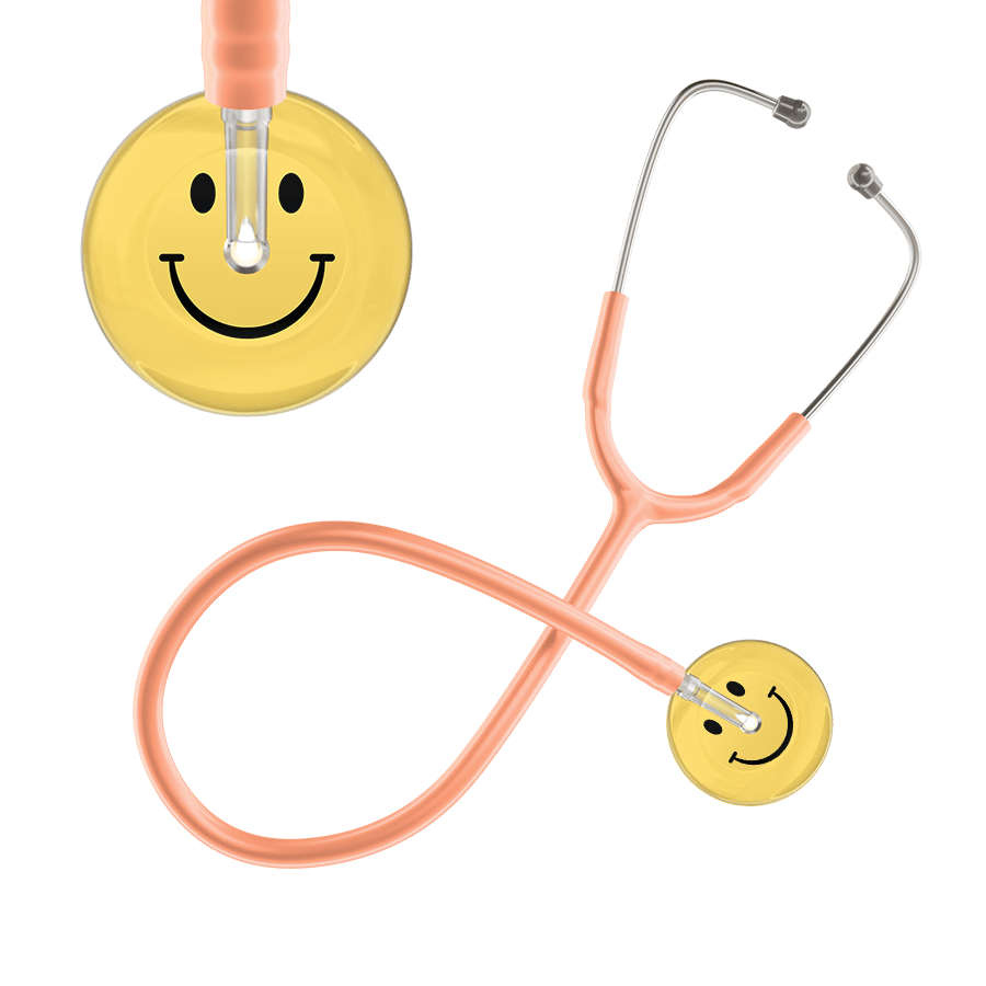 Ultrascope Single Stethoscope Smiley Face Yellow (LY) / Adult / Peach Light Smiley Face Stethoscope