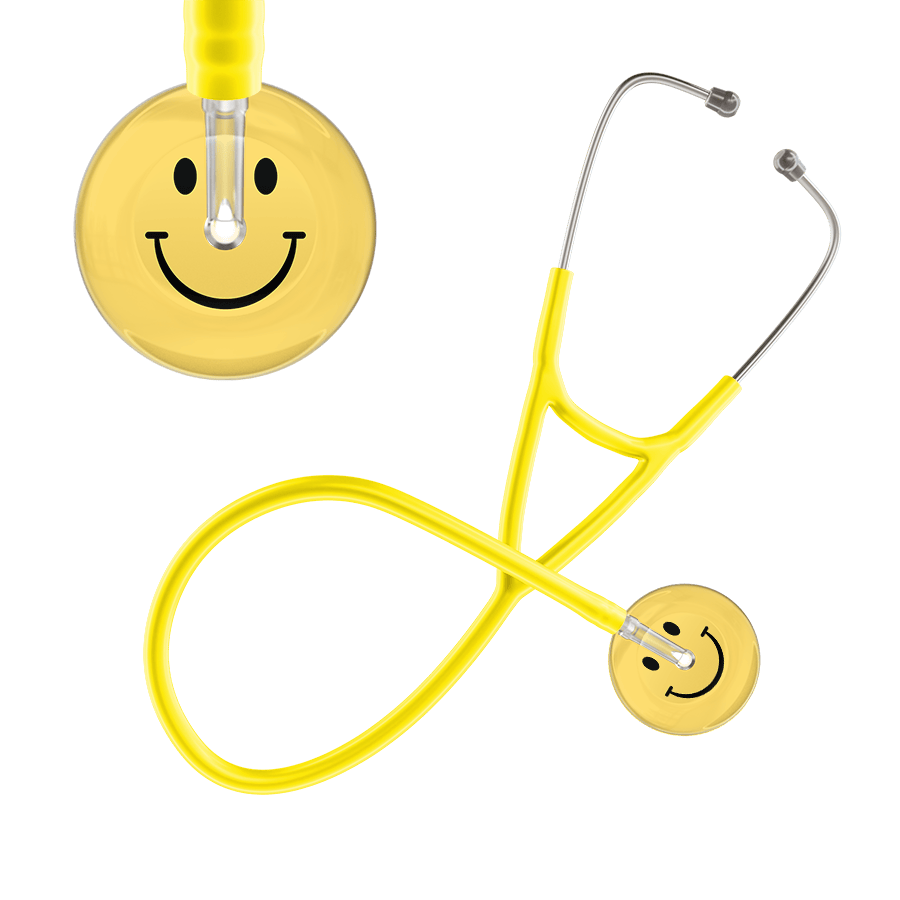 Ultrascope Single Stethoscope Smiley Face Yellow (LY) / Adult / Yellow Light Smiley Face Cardiology Stethoscope
