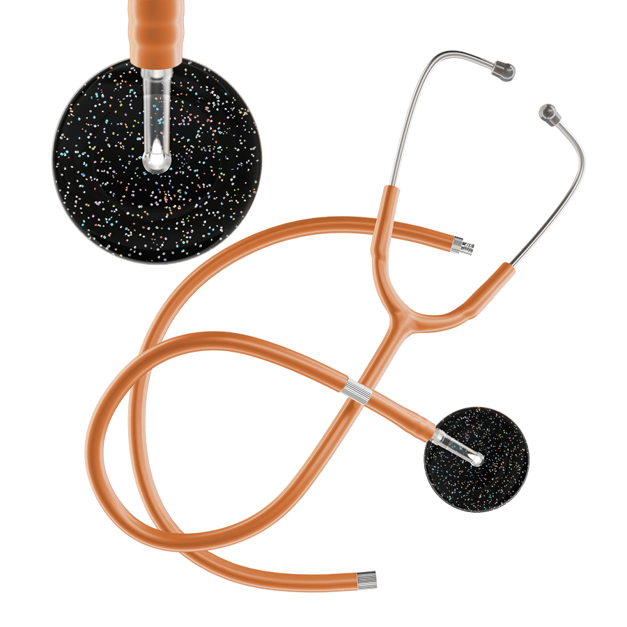 Ultrascope Single Stethoscope Twilight Black (BK) / Adult / Caramel Extended Tubing Dark Twilight Stethoscope