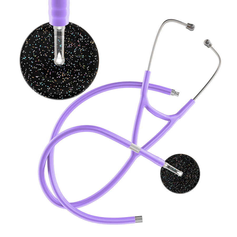 Ultrascope Single Stethoscope Twilight Black (BK) / Adult / Lavender Extended Tubing Dark Twilight Cardiology Stethoscope