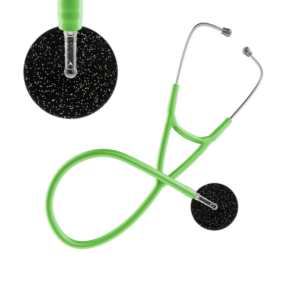 Ultrascope Single Stethoscope Twilight Black (BL) / Adult / Lime Green Twilight Cardiology Stethoscope
