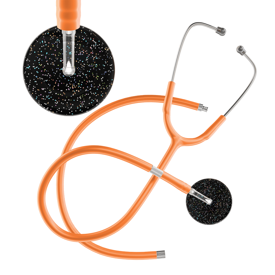 Ultrascope Single Stethoscope Twilight Black (BK) / Adult / Orange Extended Tubing Dark Twilight Stethoscope