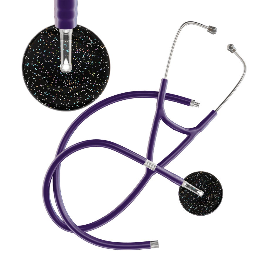 Ultrascope Single Stethoscope Twilight Black (BK) / Adult / Purple Extended Tubing Dark Twilight Cardiology Stethoscope