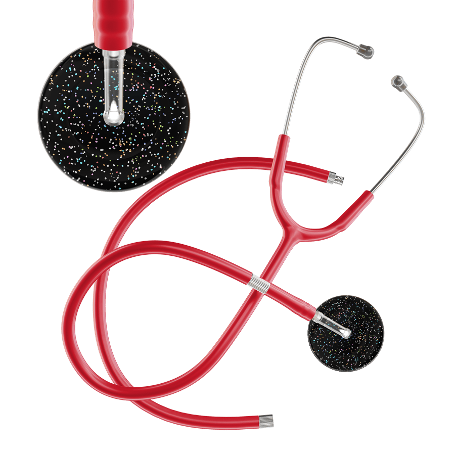 Ultrascope Single Stethoscope Twilight Black (BK) / Adult / Red Extended Tubing Dark Twilight Stethoscope