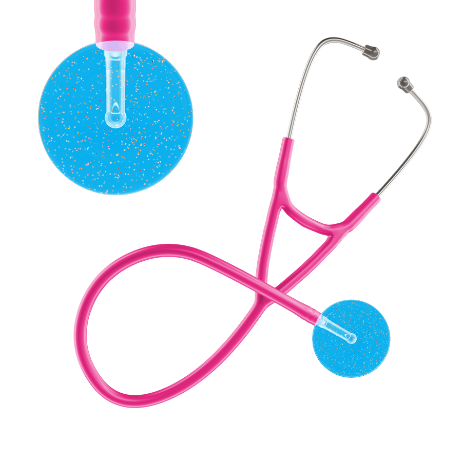 Ultrascope Single Stethoscope Twilight Cyan (CY) / Adult / Hot Pink Light Twilight Cardiology Stethoscope