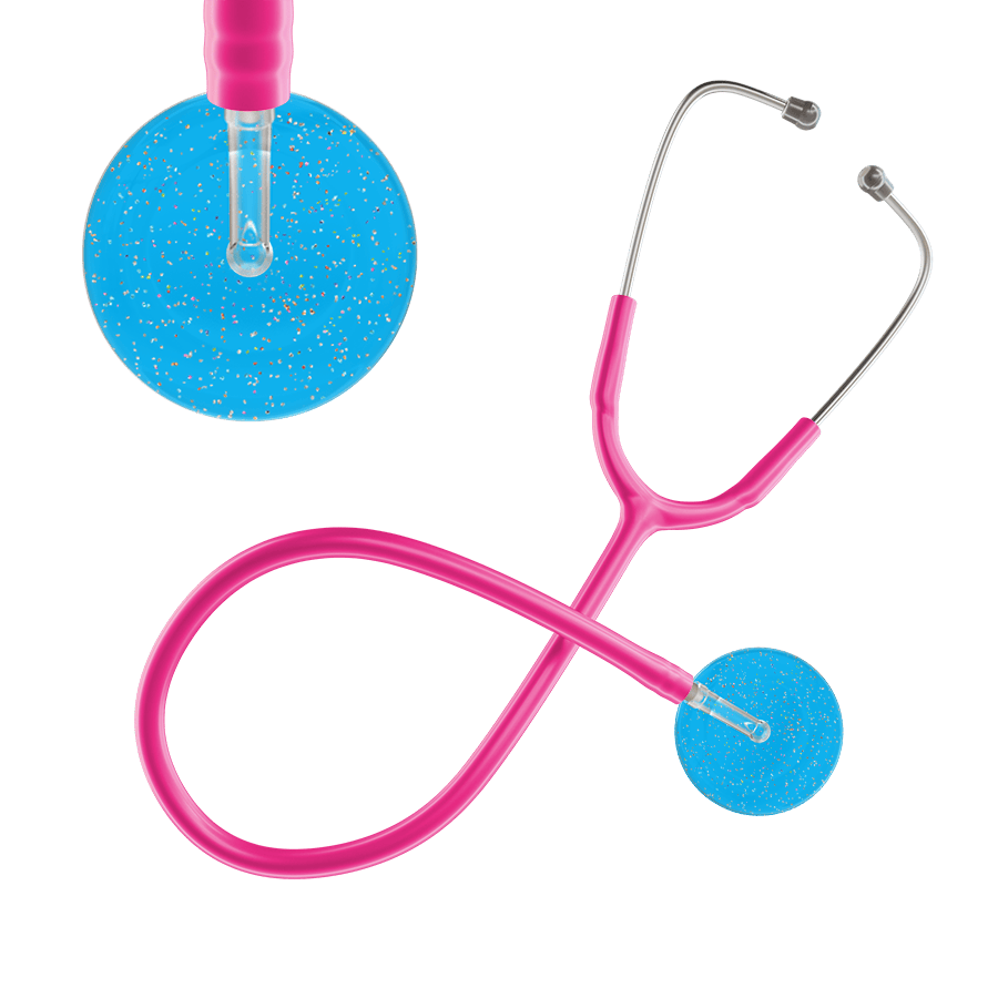 Ultrascope Single Stethoscope Twilight Cyan (CY) / Adult / Hot Pink Light Twilight Stethoscope