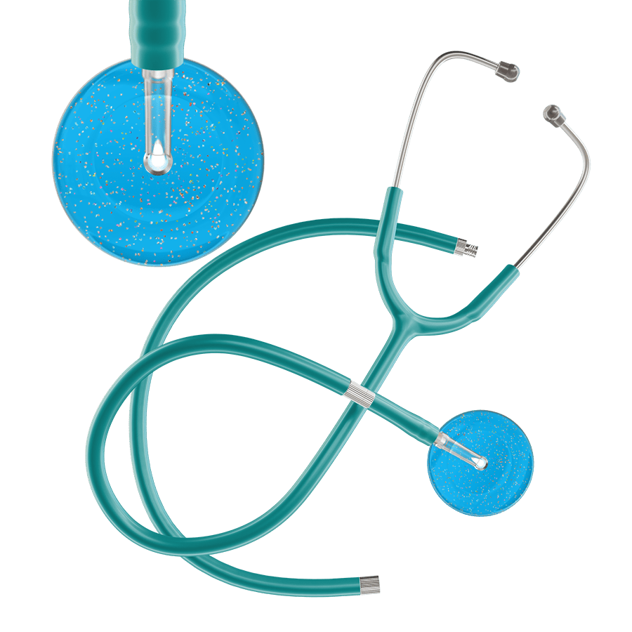 Ultrascope Single Stethoscope Twilight Cyan (CY) / Adult / Jade Extended Tubing Light Twilight Stethoscope