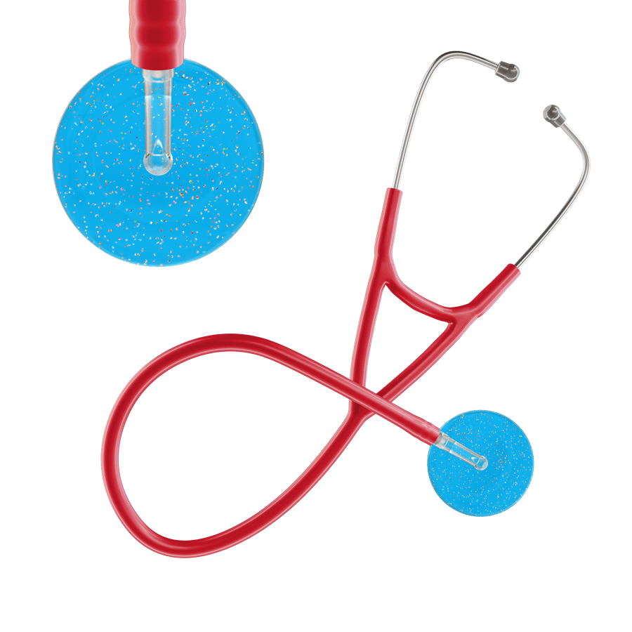 Ultrascope Single Stethoscope Twilight Cyan (CY) / Adult / Red Twilight Cardiology Stethoscope