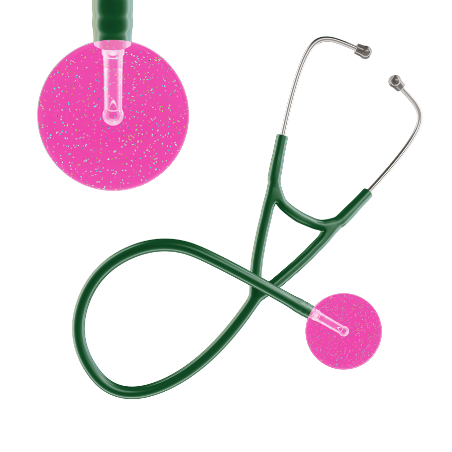 Ultrascope Single Stethoscope Twilight Hot Pink (HP) / Adult / Dark Green Light Twilight Cardiology Stethoscope