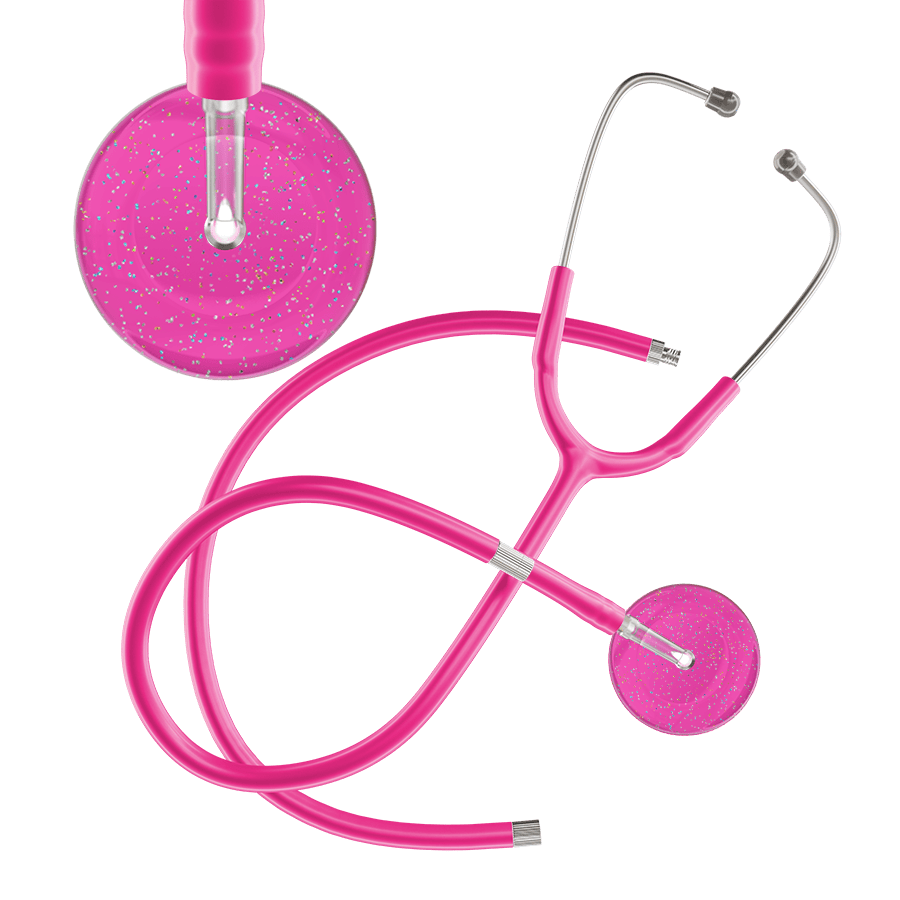 Ultrascope Single Stethoscope Twilight Hot Pink (HP) / Adult / Hot Pink Extended Tubing Light Twilight Stethoscope