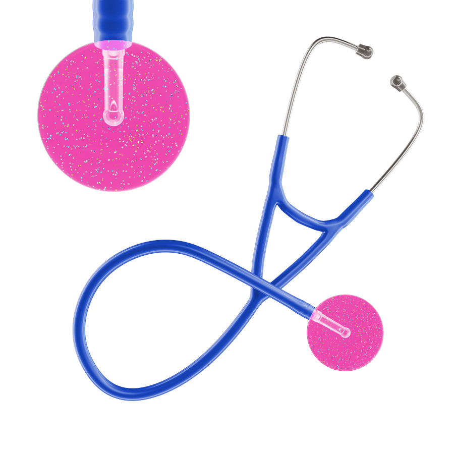 Ultrascope Single Stethoscope Twilight Hot Pink (HP) / Adult / Royal Blue Light Twilight Cardiology Stethoscope