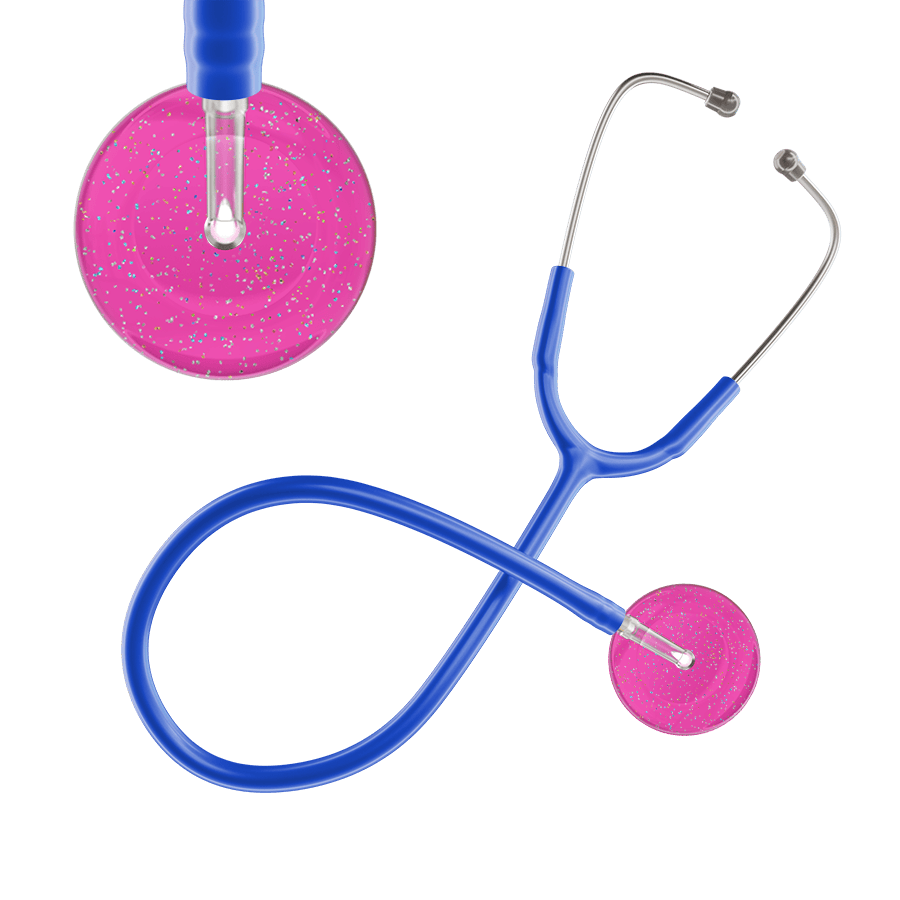 Ultrascope Single Stethoscope Twilight Hot Pink (HP) / Adult / Royal Blue Light Twilight Stethoscope