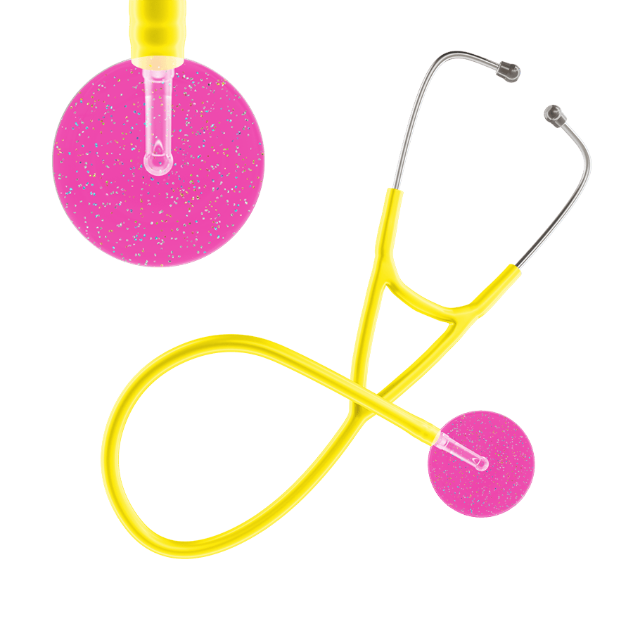 Ultrascope Single Stethoscope Twilight Hot Pink (HP) / Adult / Yellow Light Twilight Cardiology Stethoscope