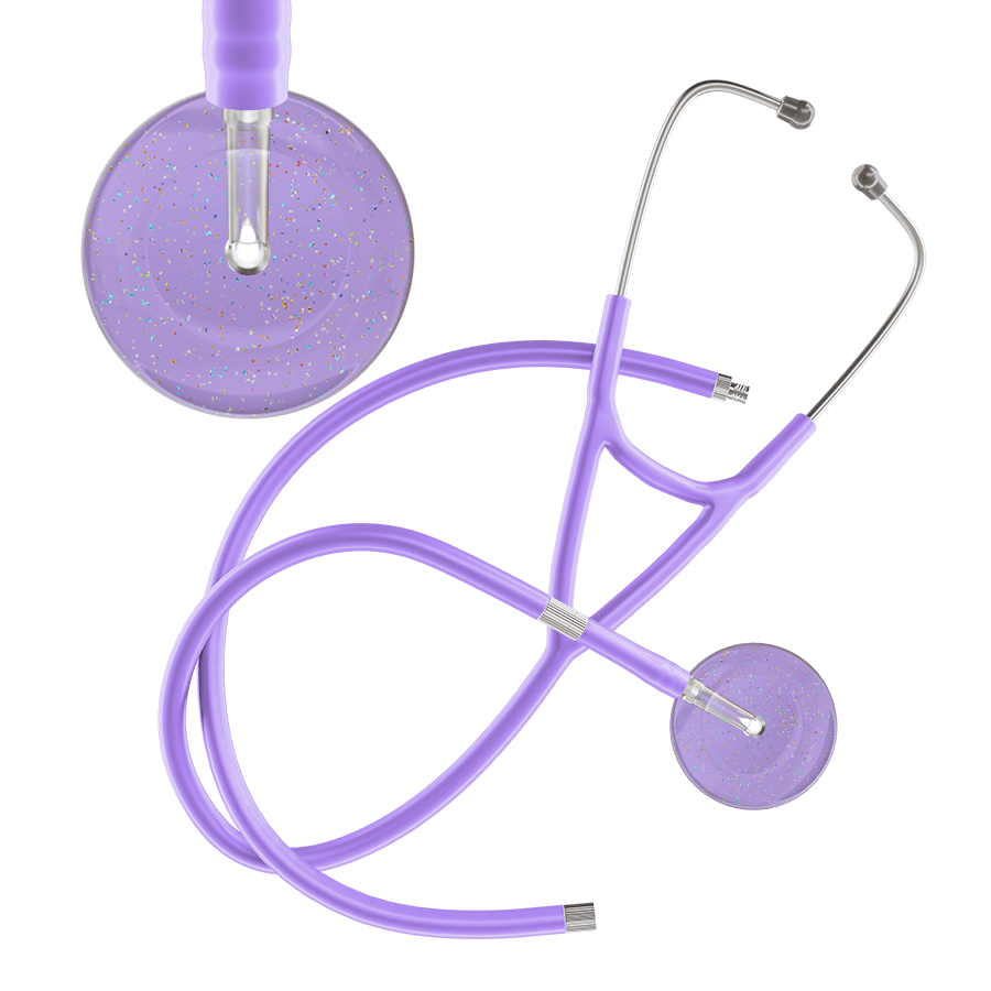 Ultrascope Single Stethoscope Twilight Lavender (LA) / Adult / Lavender Extended Tubing Light Twilight Cardiology Stethoscope