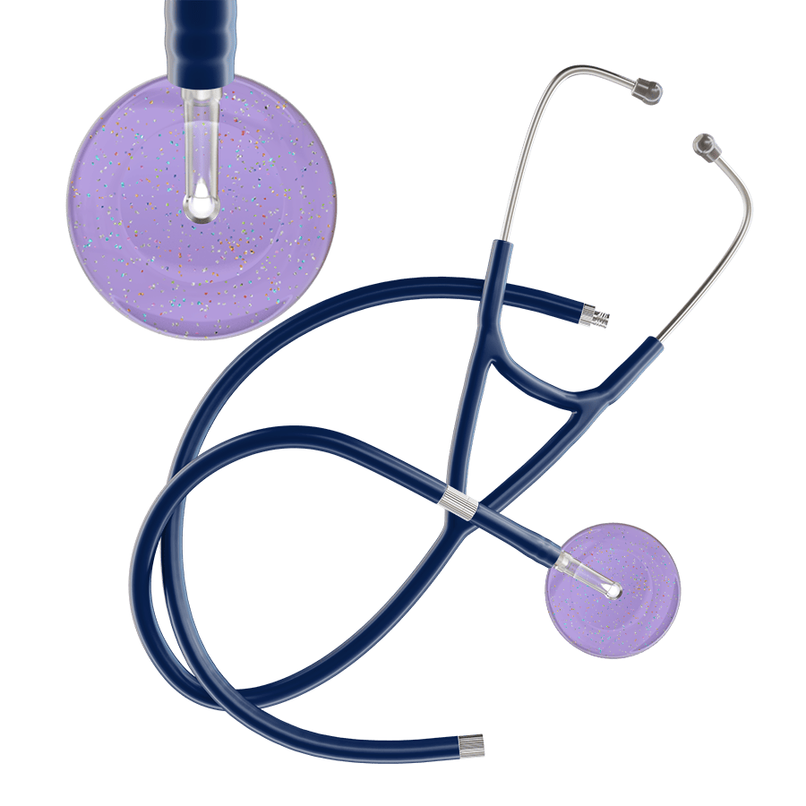 Ultrascope Single Stethoscope Twilight Lavender (LA) / Adult / Navy Extended Tubing Light Twilight Cardiology Stethoscope