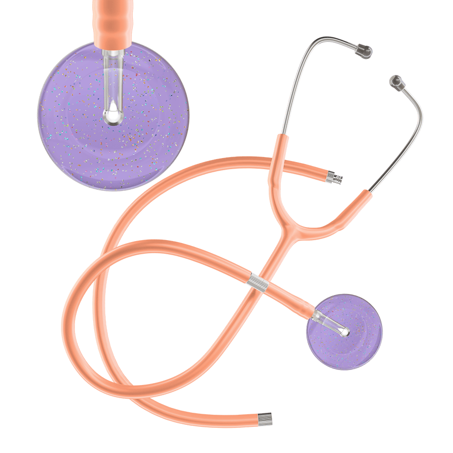 Ultrascope Single Stethoscope Twilight Lavender (LA) / Adult / Peach Extended Tubing Light Twilight Stethoscope