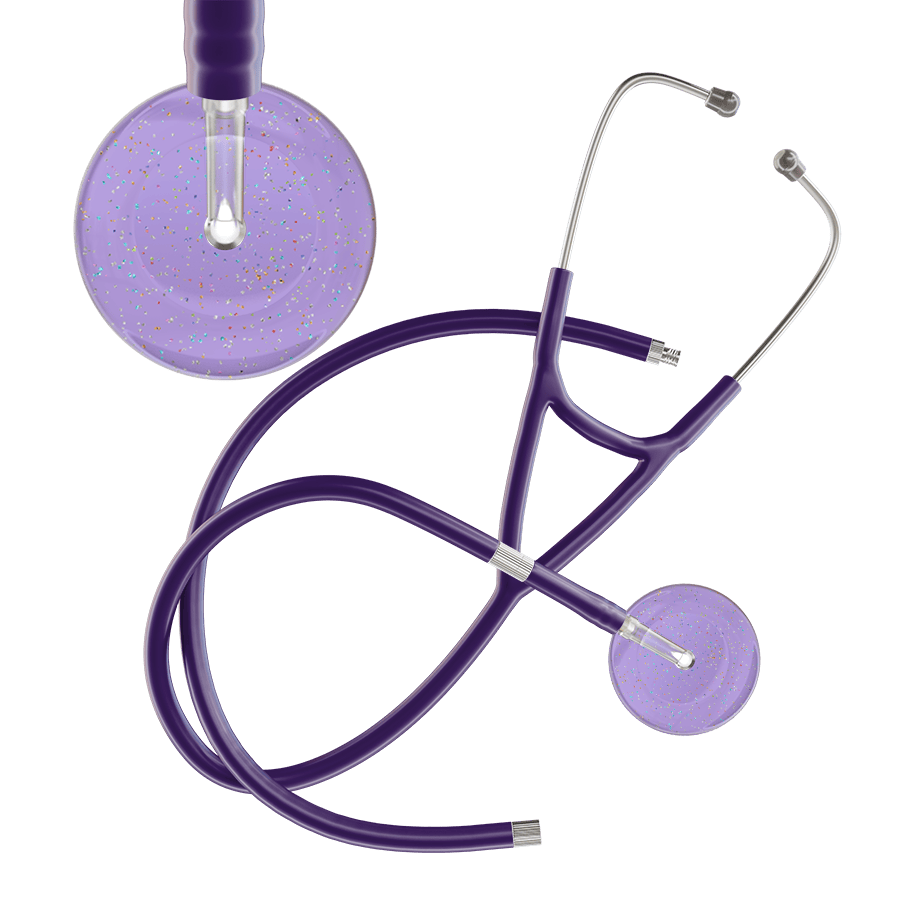 Ultrascope Single Stethoscope Twilight Lavender (LA) / Adult / Purple Extended Tubing Light Twilight Cardiology Stethoscope
