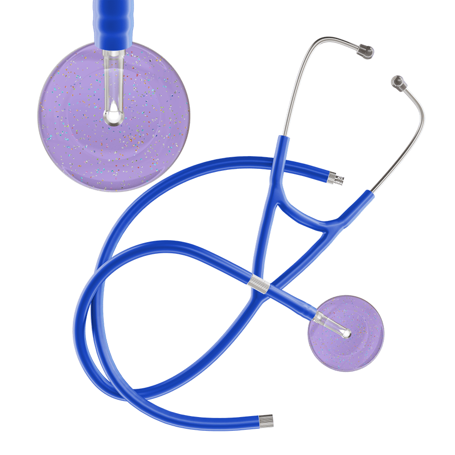 Ultrascope Single Stethoscope Twilight Lavender (LA) / Adult / Royal Blue Extended Tubing Light Twilight Cardiology Stethoscope